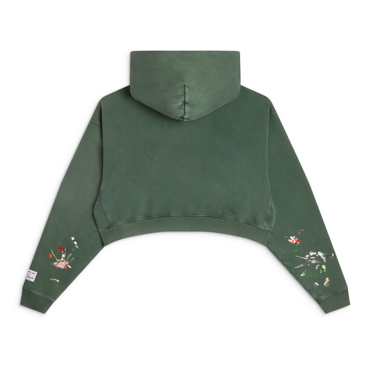 WOMEN'S CROPPED PAINTED LOGO HOODIE