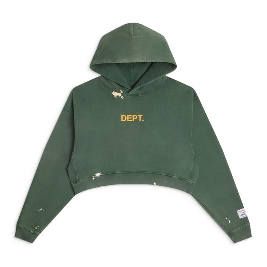 WOMEN'S CROPPED PAINTED LOGO HOODIE