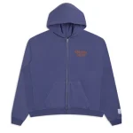 Gallery Dept 90's Full Zip Purple Hoodie front view with vintage styling
