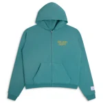 GALLERY Dept 90's Full Zip Teal Green Hoodie front view