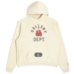 Gallery Dept Boxing Merch Cream Hoodie front graphic