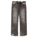 Gallery Dept Zip Denim Black Pant front view