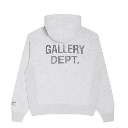 Gallery Dept Light Grey Paint Logo Hoodie Back