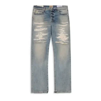 Gallery Dept Tear Denim Pant front view with distressed finish