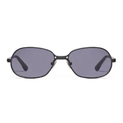 Gallery Dept black frame sunglasses with grey lenses front view