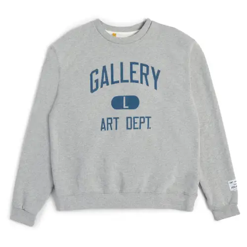 Gallery Dept Art Crewneck Sweatshirt Grey (1) Gallery Dept Art Crewneck Sweatshirt Grey front view