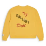 Gallery Dept Boxing Merch Sweatshirt Mustard Yellow back view