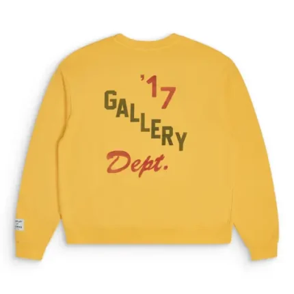 Gallery Dept Boxing Merch Sweatshirt Mustard Yellow back view