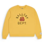 Gallery Dept Boxing Merch Sweatshirt Mustard Yellow front view