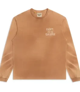Gallery Dept French long sleeve tee camel brown front view