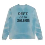 Gallery Dept French Long Sleeve Tee Shirt Light Blue back view