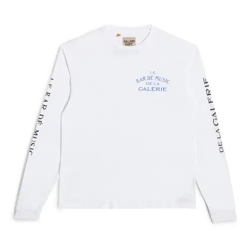 Gallery Dept Le Bar Shop L-S Tee Shirt White (2) Gallery Dept Le Bar Shop L-S Tee Shirt White front view