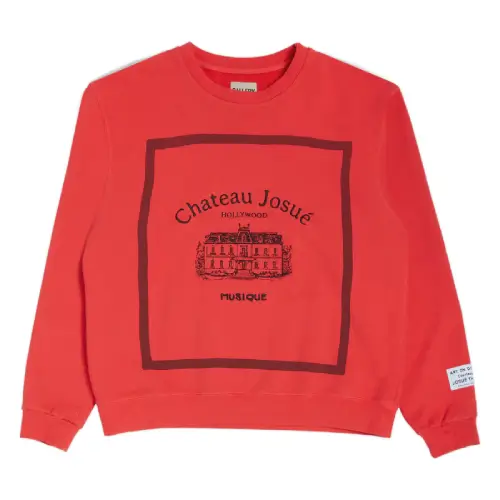 Gallery Dept Musique Crewneck Sweatshirt Red (2) Gallery Dept Musique Crewneck Sweatshirt Red front view