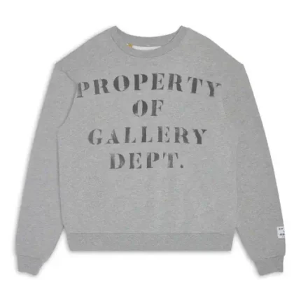 Gallery Dept Property of GD Crewneck Light Grey front view