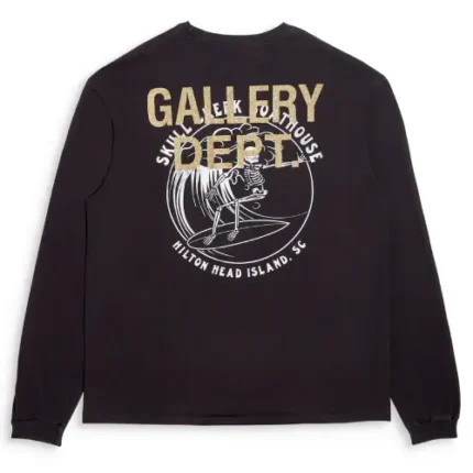 Gallery Dept Skull Creek L-S Tee Shirt Black back view
