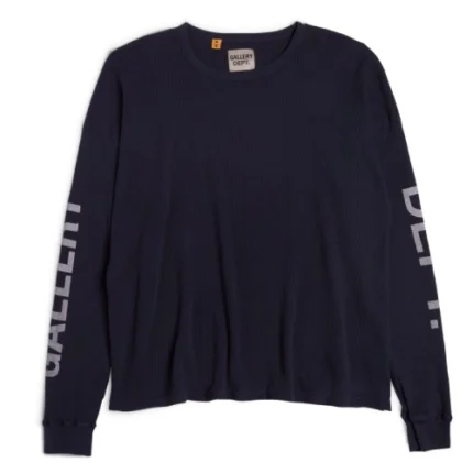 Gallery Dept Thermal Long Sleeve Shirt Black front view