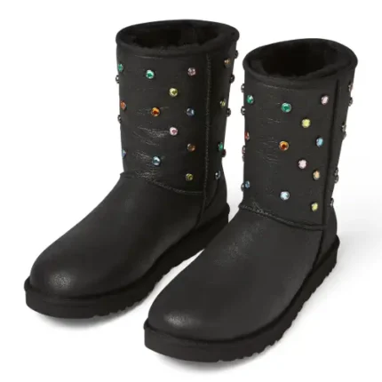 Gallery Dept UGG Classic Short Black Leather front view