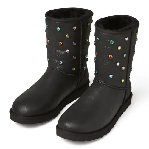 Gallery Dept Ugg Classic Short Black Leather (3) (1) Gallery Dept Ugg Classic Short Black Leather front view