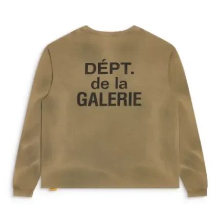 Gallery Dept French brown long sleeve tee shirt back view