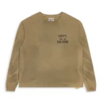 Gallery Dept French long sleeve tee shirt brown front view
